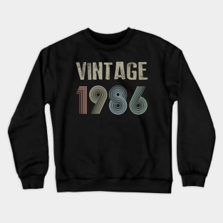 Vintage 1986 34th Birthday Gift Men Women Crewneck Sweatshirt